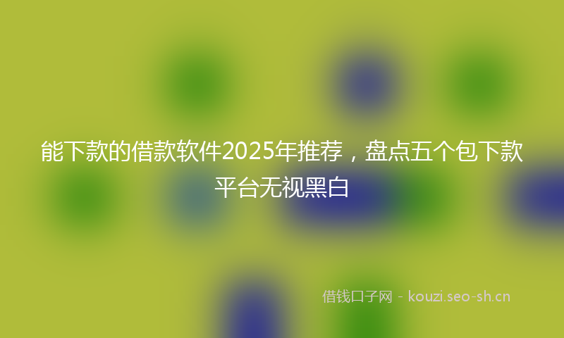 能下款的借款软件2025年推荐，盘点五个包下款平台无视黑白