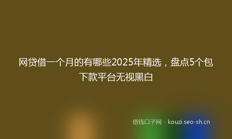 网贷借一个月的有哪些2025年精选，盘点5个包下款平台无视黑白