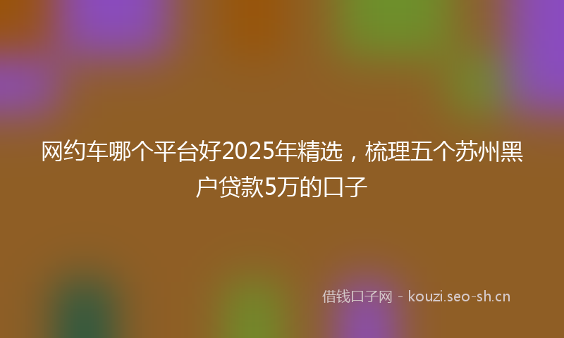 网约车哪个平台好2025年精选，梳理五个苏州黑户贷款5万的口子