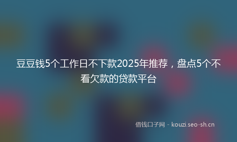 豆豆钱5个工作日不下款2025年推荐，盘点5个不看欠款的贷款平台