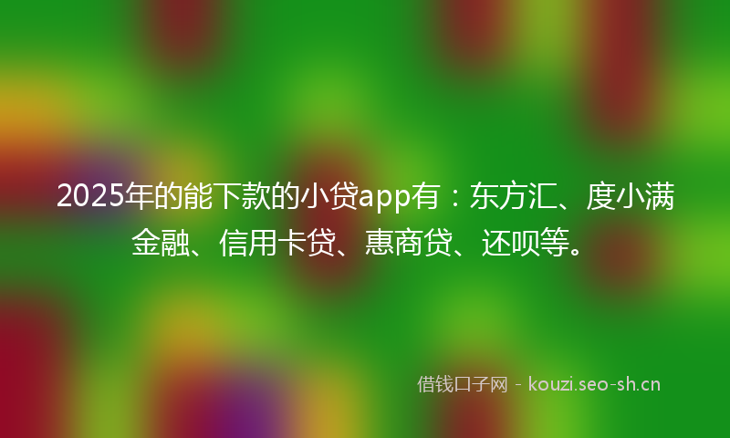 2025年的能下款的小贷app有:东方汇、度小满金融、信用卡贷、惠商贷、还呗等。