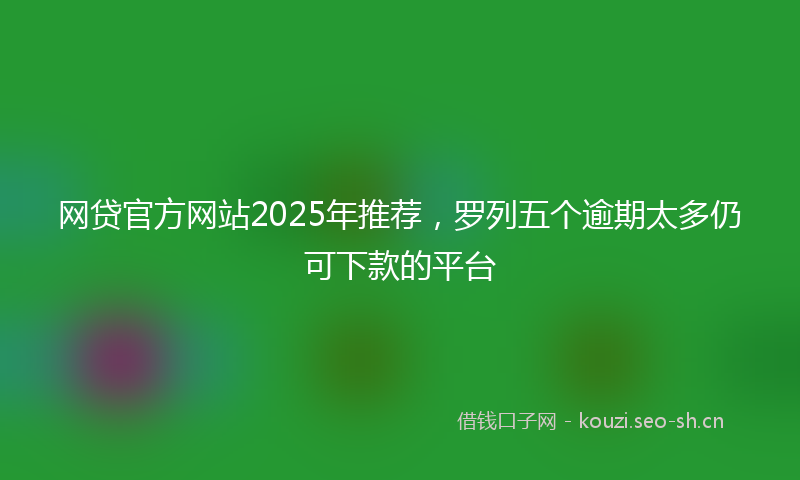 网贷官方网站2025年推荐，罗列五个逾期太多仍可下款的平台