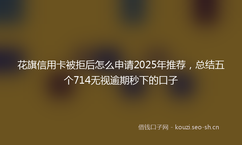 花旗信用卡被拒后怎么申请2025年推荐，总结五个714无视逾期秒下的口子