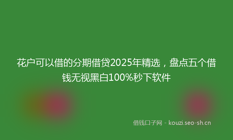 花户可以借的分期借贷2025年精选，盘点五个借钱无视黑白100%秒下软件