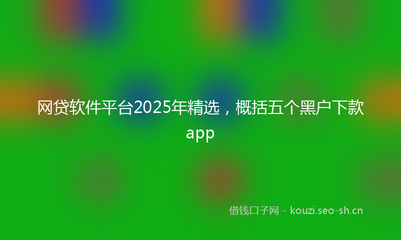 网贷软件平台2025年精选，概括五个黑户下款app