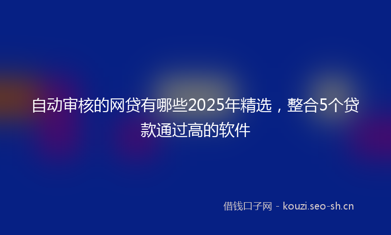 自动审核的网贷有哪些2025年精选，整合5个贷款通过高的软件