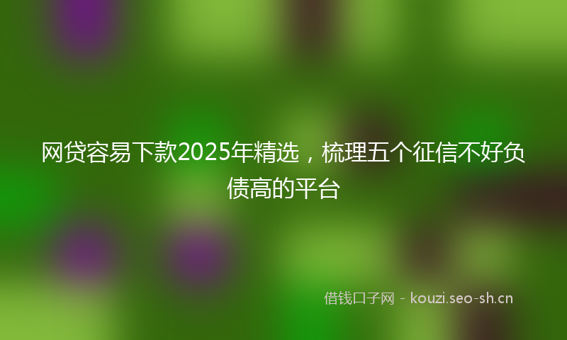 网贷容易下款2025年精选，梳理五个征信不好负债高的平台