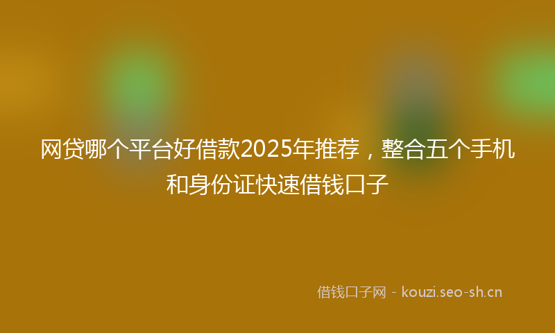 网贷哪个平台好借款2025年推荐，整合五个手机和身份证快速借钱口子