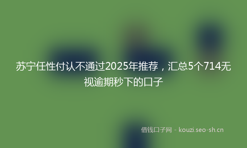 苏宁任性付认不通过2025年推荐，汇总5个714无视逾期秒下的口子