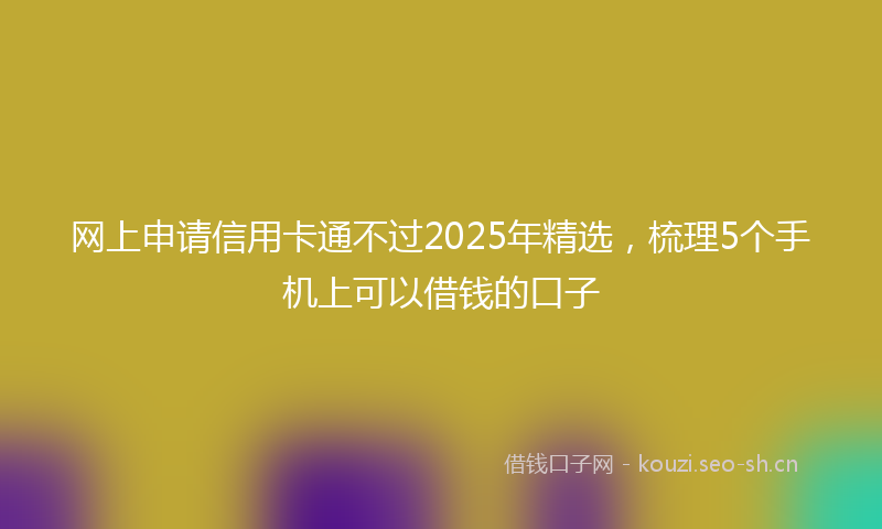 网上申请信用卡通不过2025年精选，梳理5个手机上可以借钱的口子
