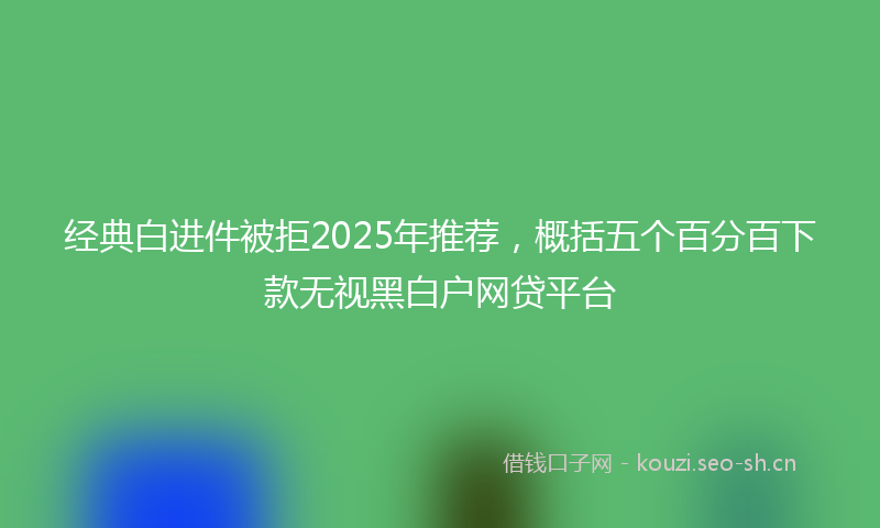 经典白进件被拒2025年推荐，概括五个百分百下款无视黑白户网贷平台