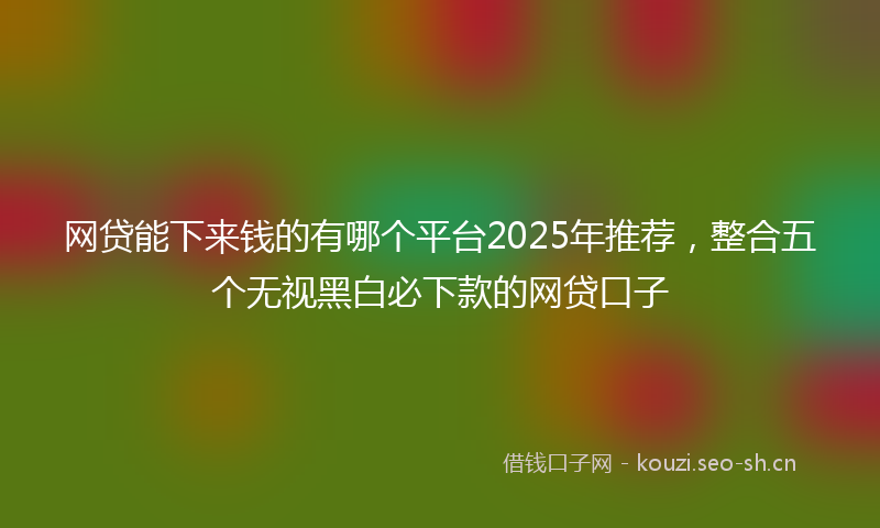 网贷能下来钱的有哪个平台2025年推荐，整合五个无视黑白必下款的网贷口子