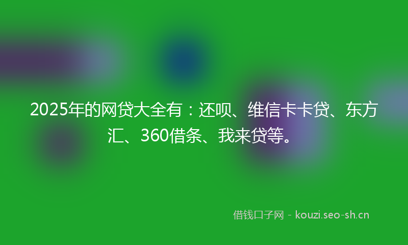 2025年的网贷大全有：还呗、维信卡卡贷、东方汇、360借条、我来贷等。