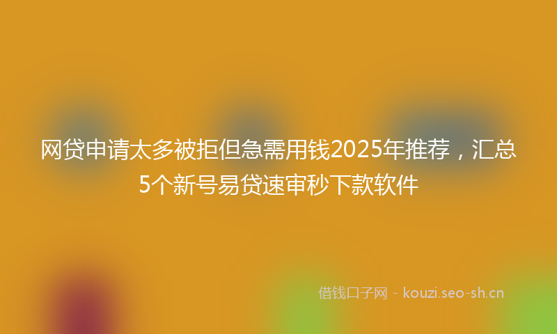 网贷申请太多被拒但急需用钱2025年推荐,汇总5个新号易贷速审秒下款软件