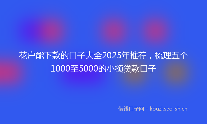 花户能下款的口子大全2025年推荐，梳理五个1000至5000的小额贷款口子