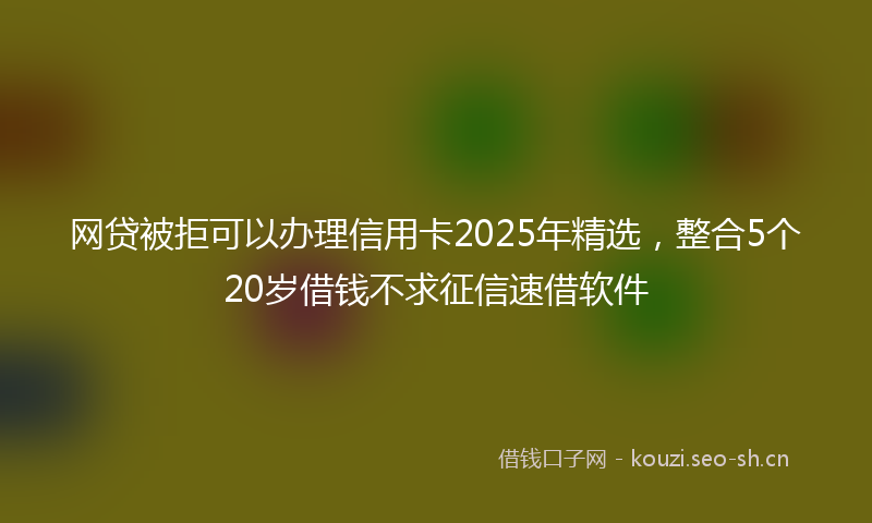 网贷被拒可以办理信用卡2025年精选，整合5个20岁借钱不求征信速借软件