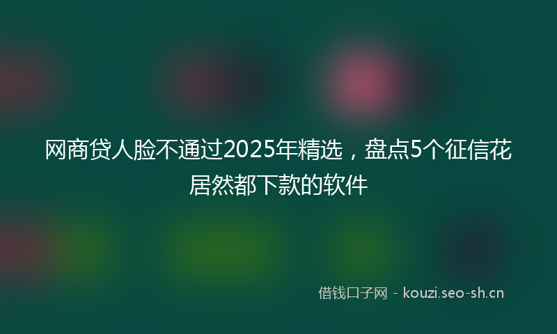 网商贷人脸不通过2025年精选，盘点5个征信花居然都下款的软件