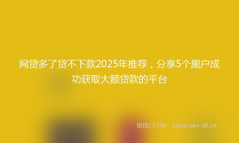 网贷多了贷不下款2025年推荐，分享5个黑户成功获取大额贷款的平台