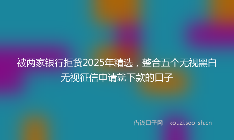 被两家银行拒贷2025年精选，整合五个无视黑白无视征信申请就下款的口子
