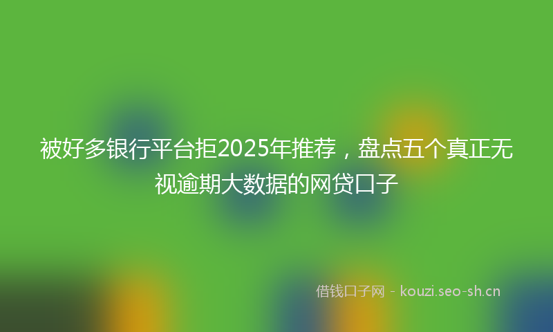 被好多银行平台拒2025年推荐，盘点五个真正无视逾期大数据的网贷口子