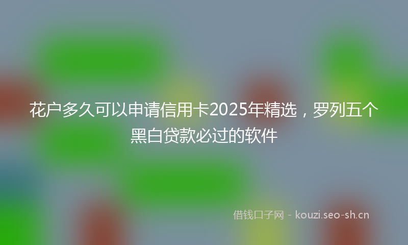 花户多久可以申请信用卡2025年精选，罗列五个黑白贷款必过的软件