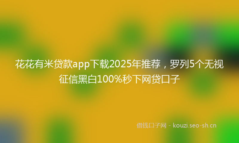 花花有米贷款app下载2025年推荐，罗列5个无视征信黑白100%秒下网贷口子