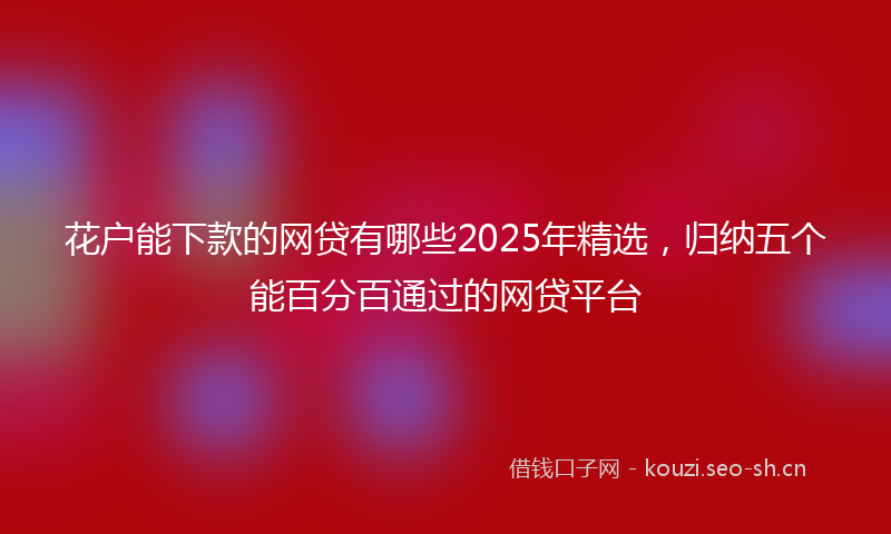 花户能下款的网贷有哪些2025年精选，归纳五个能百分百通过的网贷平台