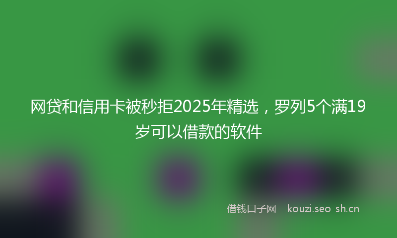网贷和信用卡被秒拒2025年精选，罗列5个满19岁可以借款的软件