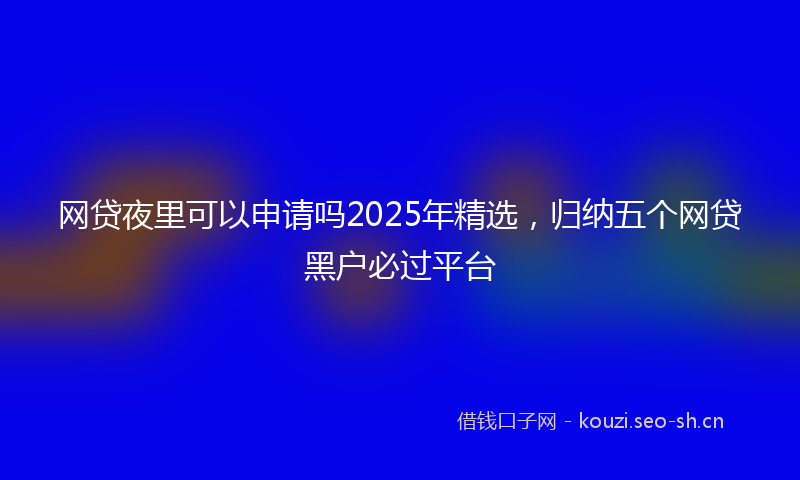 网贷夜里可以申请吗2025年精选，归纳五个网贷黑户必过平台