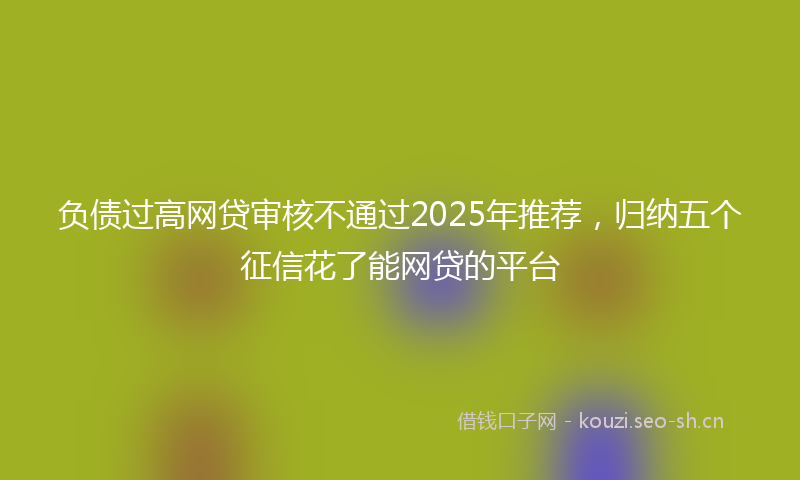 负债过高网贷审核不通过2025年推荐，归纳五个征信花了能网贷的平台