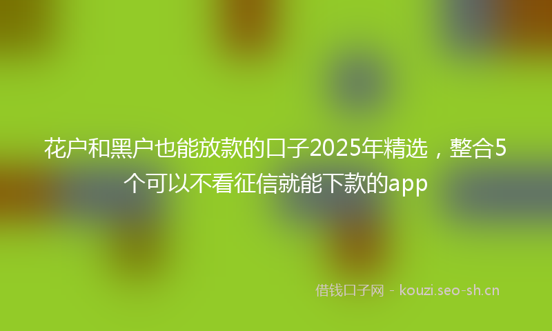 花户和黑户也能放款的口子2025年精选，整合5个可以不看征信就能下款的app
