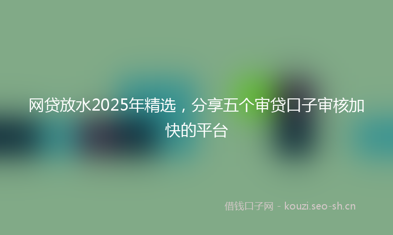 网贷放水2025年精选，分享五个审贷口子审核加快的平台