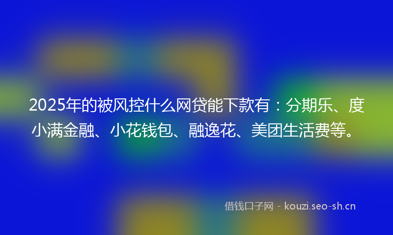 2025年的被风控什么网贷能下款有：分期乐、度小满金融、小花钱包、融逸花、美团生活费等。