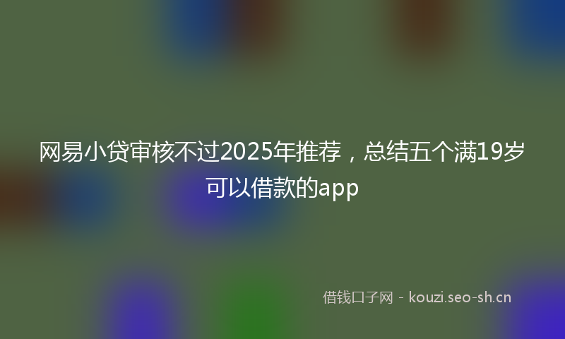 网易小贷审核不过2025年推荐，总结五个满19岁可以借款的app