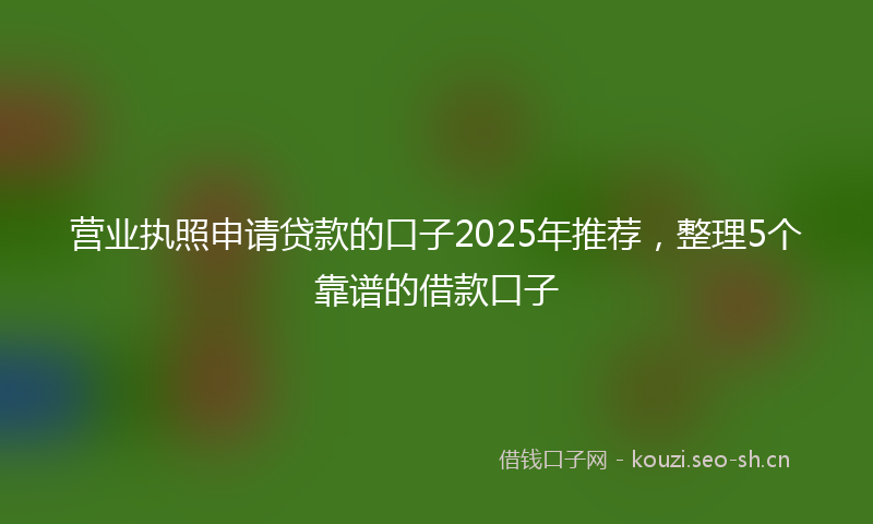 营业执照申请贷款的口子2025年推荐，整理5个靠谱的借款口子