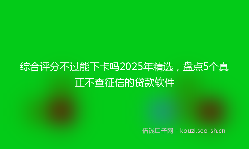 综合评分不过能下卡吗2025年精选，盘点5个真正不查征信的贷款软件