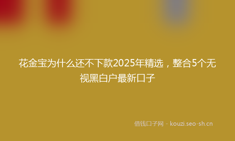 花金宝为什么还不下款2025年精选，整合5个无视黑白户最新口子