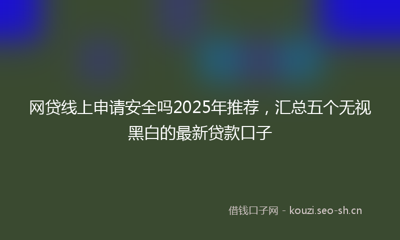 网贷线上申请安全吗2025年推荐，汇总五个无视黑白的最新贷款口子