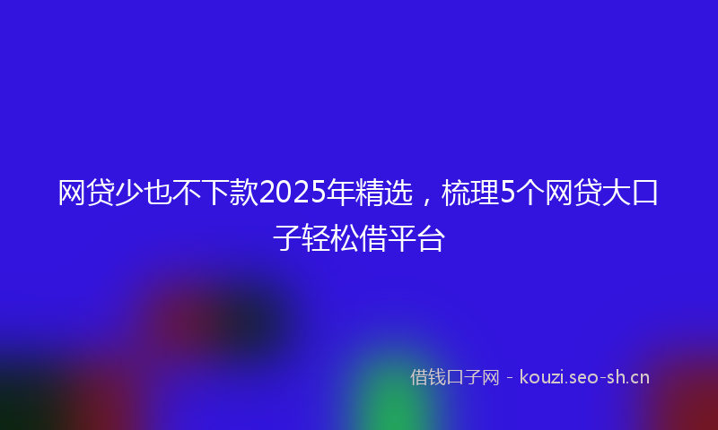 网贷少也不下款2025年精选，梳理5个网贷大口子轻松借平台