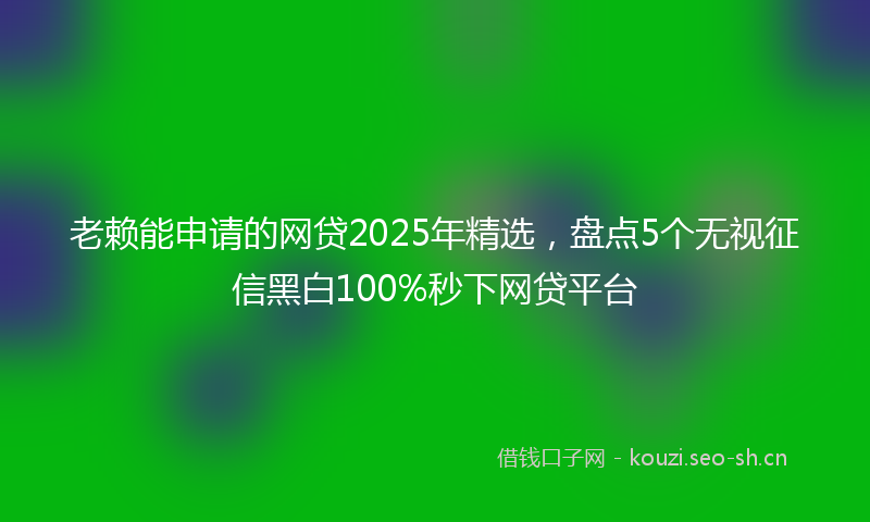 老赖能申请的网贷2025年精选，盘点5个无视征信黑白100%秒下网贷平台