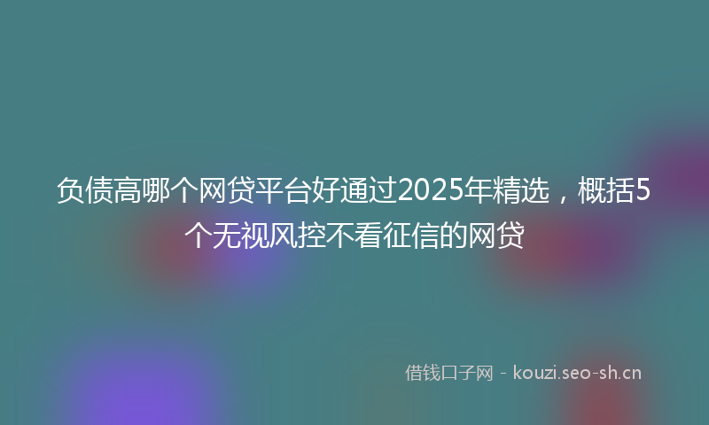 负债高哪个网贷平台好通过2025年精选,概括5个无视风控不看征信的网贷