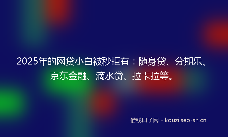 2025年的网贷小白被秒拒有：随身贷、分期乐、京东金融、滴水贷、拉卡拉等。