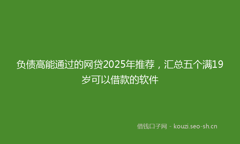 负债高能通过的网贷2025年推荐，汇总五个满19岁可以借款的软件