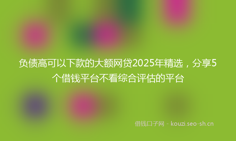 负债高可以下款的大额网贷2025年精选,分享5个借钱平台不看综合评估的平台