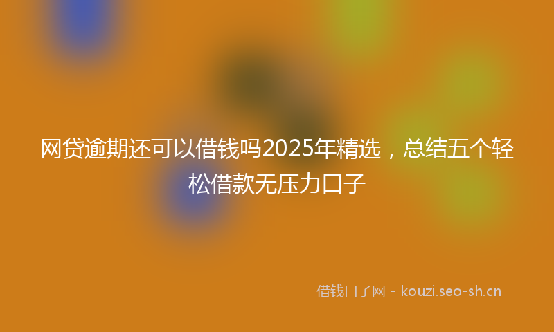 网贷逾期还可以借钱吗2025年精选，总结五个轻松借款无压力口子
