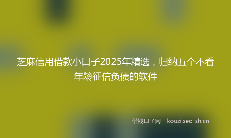 芝麻信用借款小口子2025年精选，归纳五个不看年龄征信负债的软件