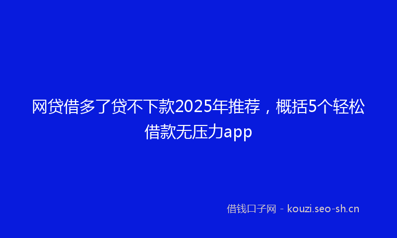 网贷借多了贷不下款2025年推荐，概括5个轻松借款无压力app