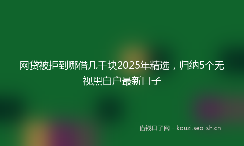 网贷被拒到哪借几千块2025年精选，归纳5个无视黑白户最新口子