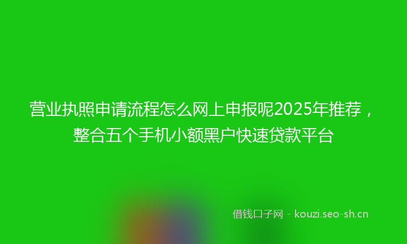 营业执照申请流程怎么网上申报呢2025年推荐，整合五个手机小额黑户快速贷款平台