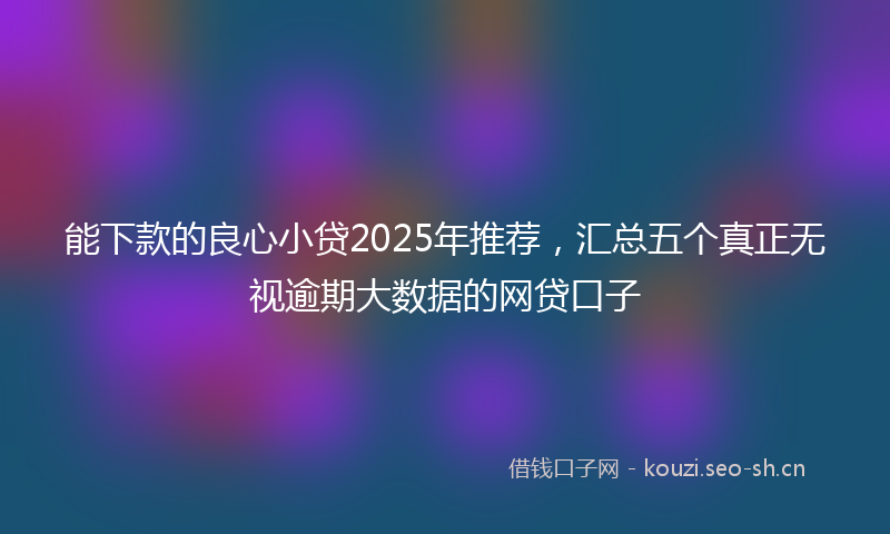 能下款的良心小贷2025年推荐，汇总五个真正无视逾期大数据的网贷口子